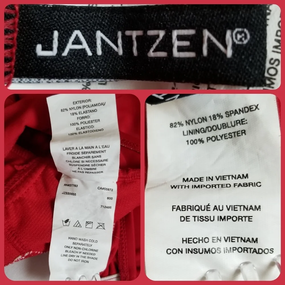 Jantzen Red Skirted One Piece Swimsuit